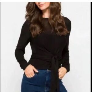 Modern Citizen Black Long Sleeve Wrap Top